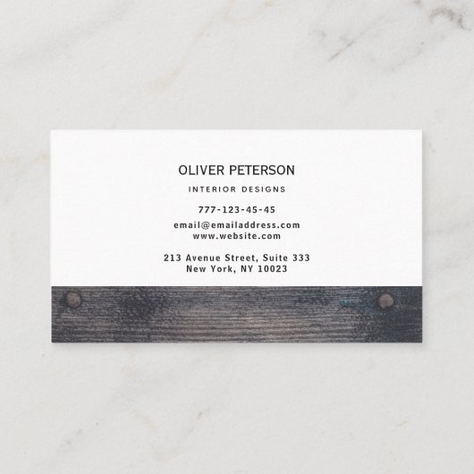 木の質感のある名刺。 名刺 (裏面)