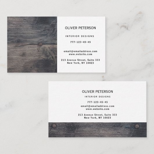 木の質感のある名刺。 名刺 (正面/裏面)