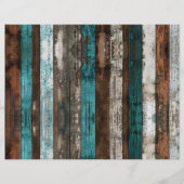 木の質感素朴ティール(緑がかった色)と茶色のスクラップブック紙 (正面)