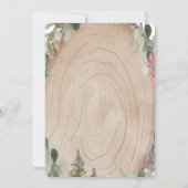 木の質松の木ウッドランドベビーシャワー 招待状 (裏面)