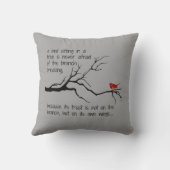 木の赤い鳥にあなた自身で、信頼があります クッション (裏面)