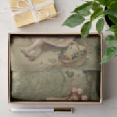 木の足に座る少女 薄葉紙 (ギフト)