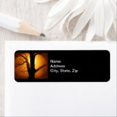 木の輝く魚の目から見る秋の月 ラベル (インサイチュ)