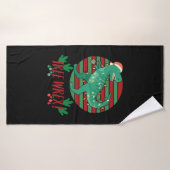 木の輪!Tレックスクリスマスツリーおもしろい恐竜プン バスタオル (バスタオル)