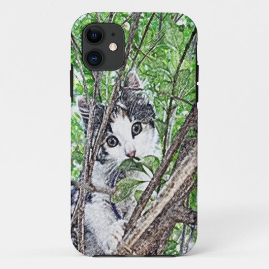 木の鉛筆のスケッチの子猫 Case-Mate iPhoneケース (裏面)