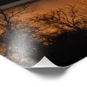 木の間の夕日 フォトプリント            (角)