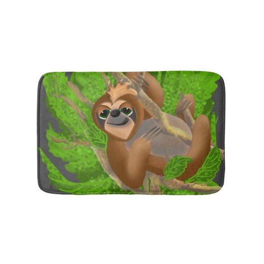 木の間抜けリラックス風呂のマットの中のナマケモノ バスマット (正面)