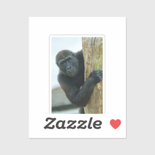 木の陰にゴリラ シール (シート)