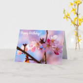 木の陰に桜の花の束 カード (黄色い花)