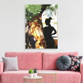 木の陰に隠れる キャンバスプリント (インサイチュ (リビング))