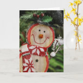木の雪だるま カード (黄色い花)