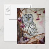 木の雪フクロウ ポストカード (正面/裏面)