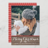 木の雪素朴片フォトクリスマスカード シーズンカード (正面/裏面)