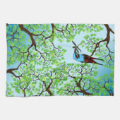 木の青い鳥 キッチンタオル (横)