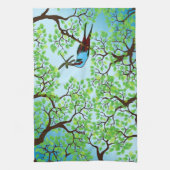 木の青い鳥 キッチンタオル (縦)