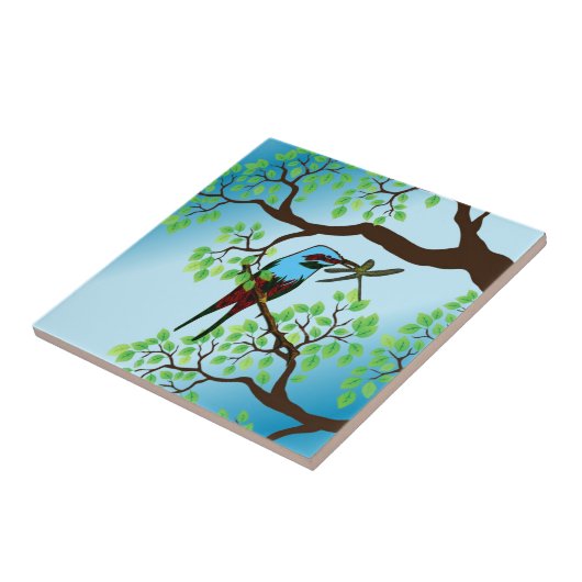 木の青い鳥 タイル (側面)