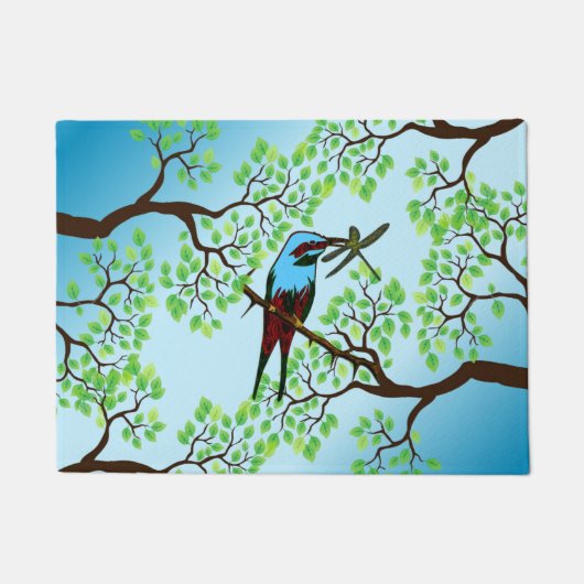 木の青い鳥 ドアマット (正面)