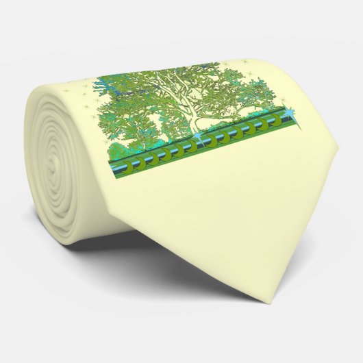 木の青 ネクタイ (ロール)