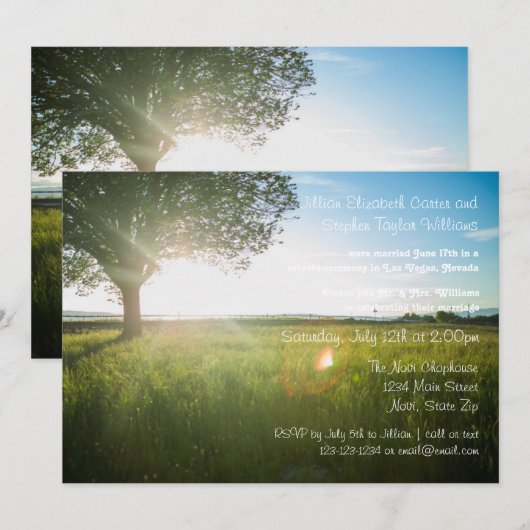 木の風景写真 - 結婚発表 招待状 (正面/裏面)