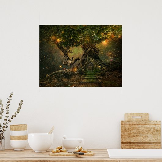 木の風景 ポスター (キッチン)