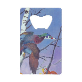 木の飛んでいる鴨 クレジットカード栓抜き