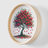 木の飾り付き壁時計 壁時計 (傾斜)