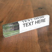 木の馬納屋の停止の左側 デスクネームプレート (側面)