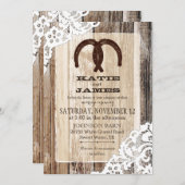 木の馬蹄 ラシアン リアル ウェディング 招待状 (正面/裏面)