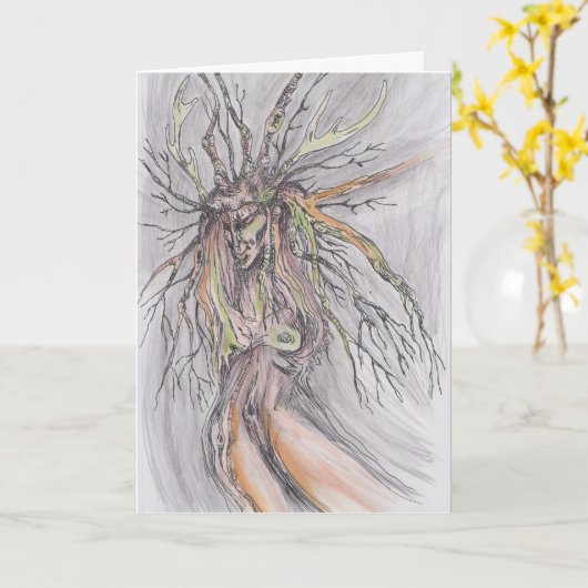 木の魔女カード カード (黄色い花)