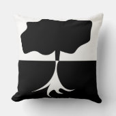 木の黒と白 クッション (正面)
