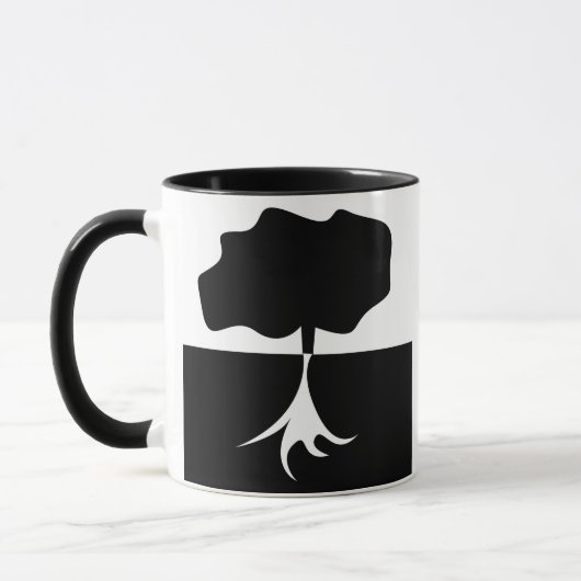 木の黒と白 マグカップ (左)