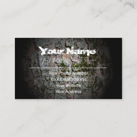木の黒グランジの消えた文字の名刺 名刺 (裏面)