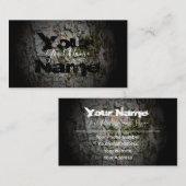 木の黒グランジの消えた文字の名刺 名刺 (正面/裏面)