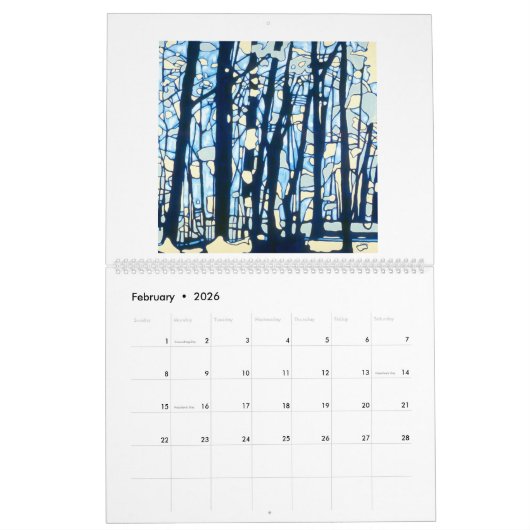 木の2016季節 カレンダー (2月 2026)