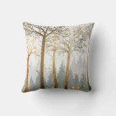 木の3Dイラストレーション、グレー、金ゴールド等高線 クッション (裏面)