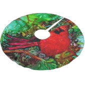 木の（鳥）ショウジョウコウカンチョウ ブラッシュドポリエステルツリースカート (アングル)