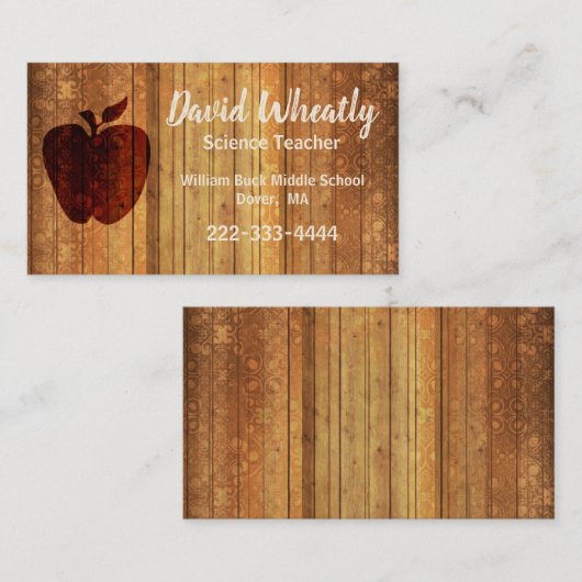 木のAppleの先生の名刺 名刺 (正面/裏面)