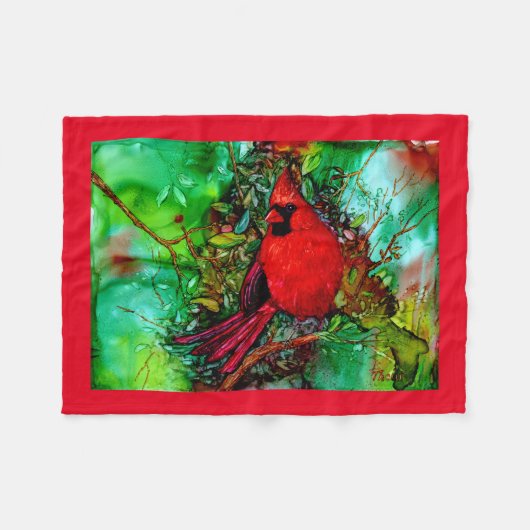 木のCardianl フリースブランケット (正面(横))