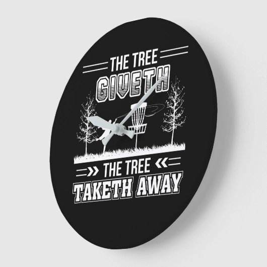 木のGivethの木のTaketh遠くになディスクゴルフ ラージ壁時計 (傾斜)