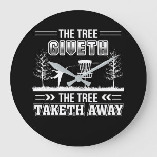 木のGivethの木のTaketh遠くになディスクゴルフ ラージ壁時計