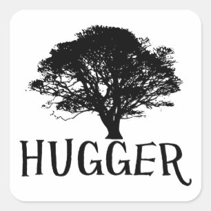 木のHuggerのステッカー スクエアシール