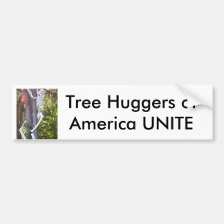 木のhugger、アメリカの木Huggersは結合します バンパーステッカー