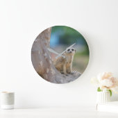 木のMeerkat土曜日 ラージ壁時計 (ホーム)