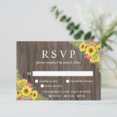 木のRSVPカードを結婚するヒマワリ 出欠カード (スタンド正面)