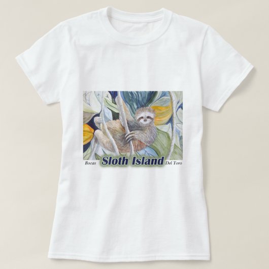 木のTシャツパナマの雨林の怠惰 Tシャツ (デザイン正面)