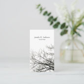 木は創造的なB&Wの名刺のシルエットを描きます 名刺 (スタンド正面)