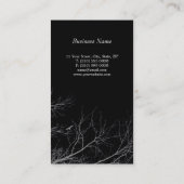 木は創造的なB&Wの名刺のシルエットを描きます 名刺 (裏面)