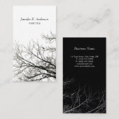 木は創造的なB&Wの名刺のシルエットを描きます 名刺 (正面/裏面)