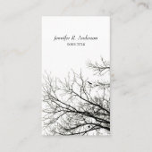 木は創造的なB&Wの名刺のシルエットを描きます 名刺 (正面)
