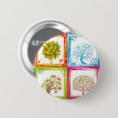 木は2x2をタイルを張ります 缶バッジ (正面&裏面)